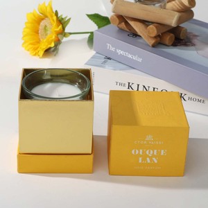 Caja de velas de lujo con embalaje de papel de diferentes estilos Estampado en caliente Laminación mate Revestimiento UV en relieve - Product Image 4
