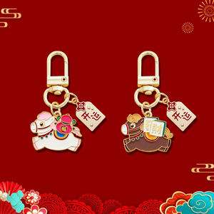 พวงกุญแจม้าโลหะ <span class=keywords><strong>ของขวัญ</strong></span>ปีใหม่จีน แฟชั่นนำโชค ของเล่นศิลปะน่ารัก จี้ห้อยกระเป๋า จี้ห้อยกระเป๋าเป้ จี้ห้อยกระเป๋าถือ พวงกุญแจรถยนต์ - Product Image 2