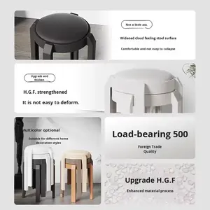 <span class=keywords><strong>Tabouret</strong></span> en plastique avec coussin en cuir souple épaissi, confort élevé, empilable, banc moderne pour la maison, chaise de salle à manger commerciale - Product Image 2