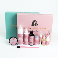 Nouveau Logo Personnalisé Boîtes d'Installation de Perruques Étanche Colle de Dentelle Teinte Spray Kit de Perruque Dentelle Marque Privée Kit de Colle de Dentelle à Tenue Forte