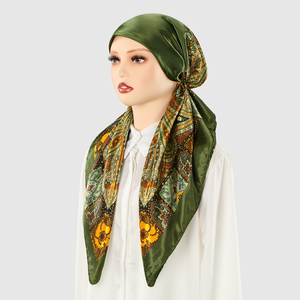 Bufanda de moda para mujer, turbante islámico, Bandana, Foulard, diadema, sombrero, gorras, estampado Floral, seda satinada, <span class=keywords><strong>Hijab</strong></span> instantáneo para mujer musulmana - Product Image 5