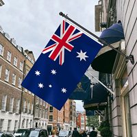 Drapeau australien personnalisé en polyester imperméable imprimé pour l'extérieur, 3x5 pieds, vente en gros, pas cher