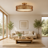 Plafonnier Jingshi Lighting Antique Gold Feather Crown, abat-jour laiteux chaud, éclairage douillet pour chambre à coucher