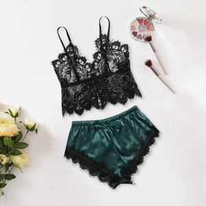 Nuevo conjunto de dos piezas de lencería sexy estilo europeo y americano, conjunto de camisón con encaje, moderno y cómodo. - Product Image 2
