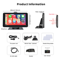 SUNWAYI inalámbrico CarPlay Android Auto Player coche camión reposacabezas Monitor 1080P cámara trasera espejo BT USB FM DVR Monitor de coche
