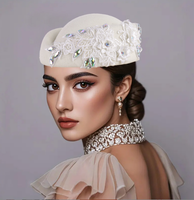 Chapeau de mariage à fleurs, foulard en feutre, chapeau Auto Gele, turban pour femme, accessoires de tête africains, chapeaux de fête