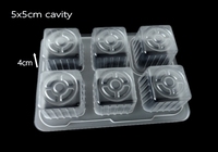 Blister jetable transparent plateau en plastique PP 12 cavités chocolat Mooncake Muffin pouding Mochi emballage gaufrage pour la nourriture