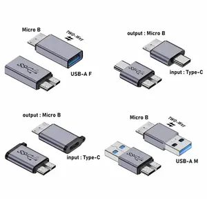 Nouvel adaptateur USB A/C vers Micro B 3.0 convertisseur de synchronisation de données Super vitesse 10Gbps pour Macbook Pro adaptateur Samsung Type C vers Micro B
