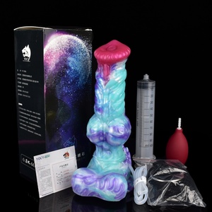 Animal Wolf Dick Thick Squirting <b>Dildo</b> Manual Masturbation Shaped Soft Vagina Plug Anal Enema Sex Toy - Product Image 2