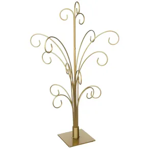 Benutzer definierte freistehende Gold Weihnachten kreative Metall Ornamente Display Tree