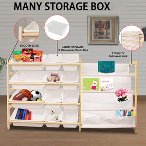 Organizador de Juguetes de Ensamblaje Rápido con 4 Estantes y 12 Compartimentos, con Estantería para Sala de Juegos, Dormitorio, Cuarto de Niños, Decoración de Sala de Estar - Product Image 6