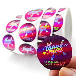 Producto personalizado de fábrica, pegatinas redondas personalizadas, papel adhesivo de vinilo, adhesivo impermeable, Impresión de etiquetas, rollo de pegatinas con logotipo - Product Image 6