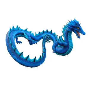 L56m Large FRP Dragon Sculpture Very Big Fiberglass Dragon Landscape Statue Big Customized Project For Landscape Park