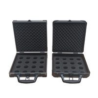Mallette de transport rigide en aluminium noir pour 16 boules boîte de rangement de billard avec serrure de porte et rangement de craie ensemble de billard en résine mallette à outils