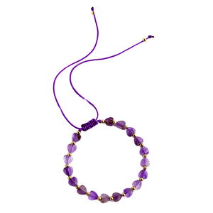 Pulsera de Corazón de Cristal de Amatista Natural al por Mayor, Tendencia de Moda, Tema de Amor, Regalos para el Día de San Valentín - Product Image 1