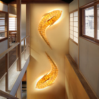 Lampe murale en bois de style japonais faite à la main, créative, LED 12W, pour salon, chevet, escalier, éclairage, art déco, lampe décorative