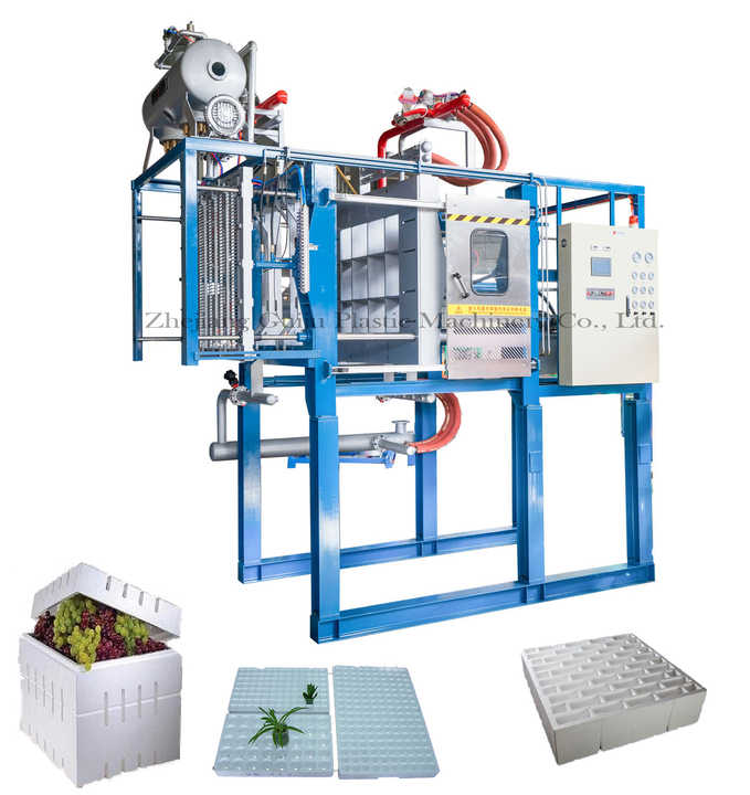 中国的eps机器制造商真空泡沫箱制造机,带电机和plc,用于鱼果蔬菜泡沫