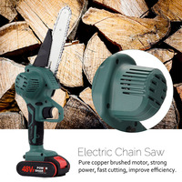 Tronçonneuse à chaîne de 4 pouces, tronçonneuse au lithium, petite tronçonneuse sans fil rechargeable, tronçonneuse électrique portable 18v