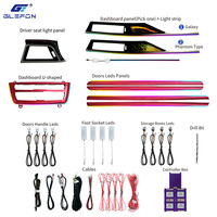 Pour BMW F30 / F32 2013-2019, kit d'éclairage ambiant intérieur de voiture Glefon 64 couleurs, commande par application, 12V 3-5W, plug and play, lampe d'ambiance