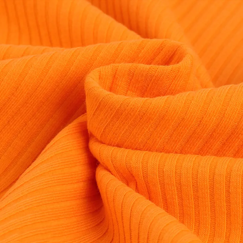 Tissus de yoga côtelés en tissu chinois jersey serré côtelé techno 32s 2x2 100% polyester tissu côtelé à double ligne