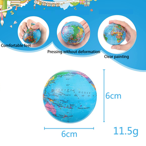Lot de 12 mini globes terrestres éducatifs anti-stress 2023, 6 cm, en PU, jouet sensoriel pour enfants et adultes - Product Image 3