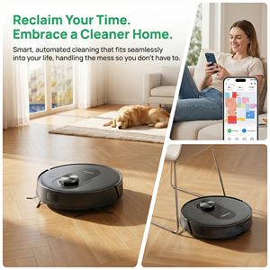 Robot Aspirador y Fregador Liberbot Q8 Max, Succión Eléctrica >2499 Pa, Navegación LDS SLAM, Filtro HEPA, Limpieza en Seco y Húmedo, Autovaciado, 180+ - Product Image 4