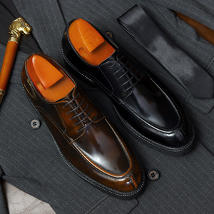 Vente directe d'usine de chaussures en cuir véritable pour hommes, couleur noire, chaussures décontractées, chaussures de bureau formelles, chaussures de mariage - Product Image 3