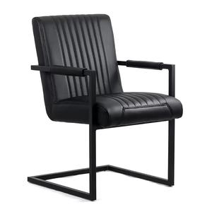 Muestra gratis Muebles modernos Silla de visita con respaldo alto Silla de oficina de cuero industrial en forma de Z negra de lujo - Product Image 2