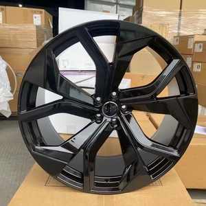 Cerchi in Lega Concavi Sportivi Neri Lucidi da 21, 22, 23 Pollici 5x112 per Auto RS Q8 Anni 2015-2024 - Offerta Speciale - Product Image 4
