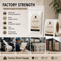 Étiquettes personnalisées pour sacs de café, autocollants adhésifs imperméables, logo privé pour sachets de café, étiquettes d'emballage de vente au détail
