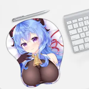 Genshin darbe serisi güzellik Mouse Pad 3D bilek istirahat Anime fare altlığı seksi konfor ofis Mat silikon güzellik bilek dinlenme fare P