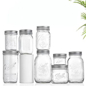 Bocaux Mason à large ouverture avec couvercles hermétiques pour le stockage des aliments, les épices, la mise en <span class=keywords><strong>conserve</strong></span>, la confiture, la gelée, le miel, la préparation de préparations, et les boissons - Product Image 1