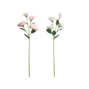 Fleurs artificielles Lisianthus rose et blanc en soie, haute simulation, 30cm-100cm de haut, pour la décoration du salon - Product Image 5