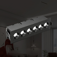 Spot LED linéaire encastré en aluminium pour plafond, design anti-éblouissement, idéal pour l'éclairage domestique du salon