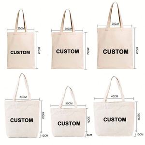 Recyclable Cotton Canvas Tote <b>Bag</b> with Custom Logo Sublimation Blank for Letter Pattern Eco-Friendly Shopping <b>Bag</b> - Product Image 4