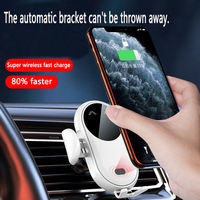 Support de téléphone de voiture à fixation automatique par induction infrarouge 15W, chargeur de voiture sans fil rapide pour iPhone Samsung Android