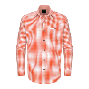 เสื้อเชิ้ตลายตารางแบบบาวาเรียนดั้งเดิมสำหรับผู้ชาย ผลิตตามสั่ง (OEM) ผ้าฝ้าย 100% สำหรับใส่กับกางเกง Lederhosen ในเทศกาล Oktoberfest ช่วงฤดูใบไม้ผลิ - Product Image 1
