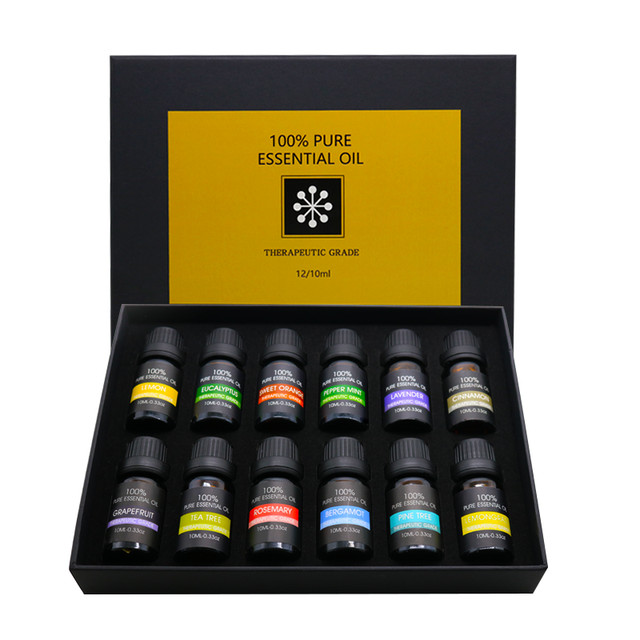 Natural Plant Pure Essential Oils  Aromatherapy Diffusers Pure and Clean--12 Bottles/set