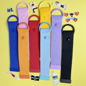 Sangle en toile couleur macaron écologique de 32 mm, brodée, personnalisable, pour étiquette de bagage, cordon porte-nom, mousqueton porte-clés, unique - Product Image 1