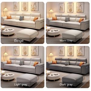 Sillón Reclinable de Cuero para Restaurante Sofá de Cuero Moderno Sofá de Diseño Moderno de Lujo Juego de Sofás de Cuero Genuino para Sala de Estar - Product Image 2