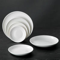 Assiette plate en porcelaine blanche pure, résistante au micro-ondes, design moderne minimaliste, motif uni, vaisselle ronde pour hôtel, lot