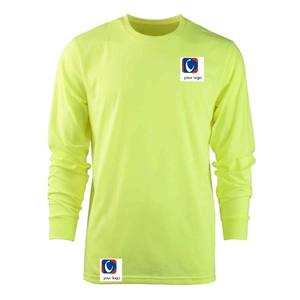 メンズ長袖プリントTシャツポリエステル/コットンブレンド180gヘビー級エコフレンドリーなしわ防止クイックドライ通気性レギュラー - Product Image 1