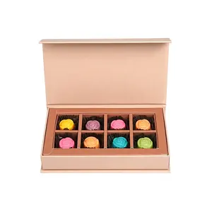 Шоколадные конфеты Магнитная коробка розовая Подарочная коробка Упаковка с разделительной вставкой для свадьбы