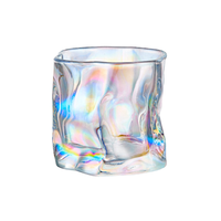 Populaire Creative Couleur Sublimation Forme Spéciale 200ml Whisky Tequila Tasse En Verre pour Bar Hôtel Restaurant