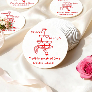 Свадебные сувениры: бумажные подставки под кружки, персонализированные свадебные подставки, индивидуальные подставки, персонализированный свадебный подарок, подарок на девичник - Product Image 1