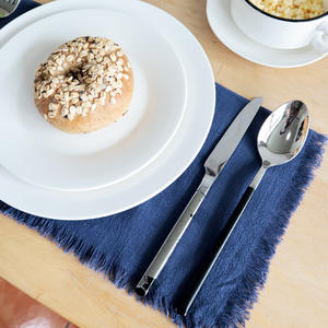 Servilletas de Lino y Algodón Cuadradas Lisas Teñidas a Mano para el Hogar, Sala de Estar, Dormitorio, Comedor - Product Image 2