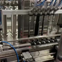 Ligne de remplissage cosmétique automatique intelligente à 6 buses pour shampoing, lotion, bouteilles et pots, avec système de capsulage et d'étiquetage