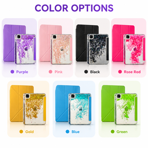 เคสไอแพดโปร 11 13 M4 Air M2 2024 สีเขียวนีออนวิบวับ ประดับกลิตเตอร์ พร้อมช่องใส่ปากกา - Product Image 6