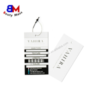 Étiquettes suspendues de luxe pour mèches de cheveux, étiquettes en papier pour perruques, étiquettes de prix en papier avec ficelle