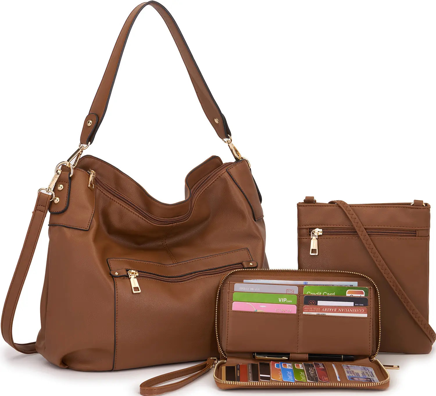 ラージクロスボディバッグレディースショルダーハンドバッグ財布と財布セット女性用トートホーボー財布